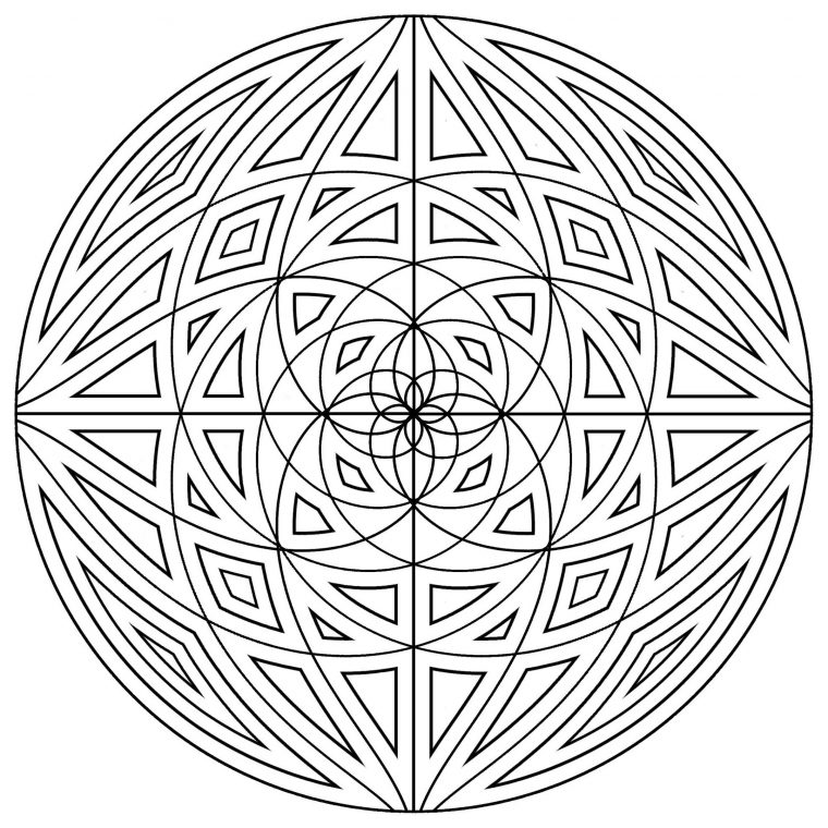 Mandala Lignes Concentriques – Mandalas – Coloriages tout Coloriage Mandale