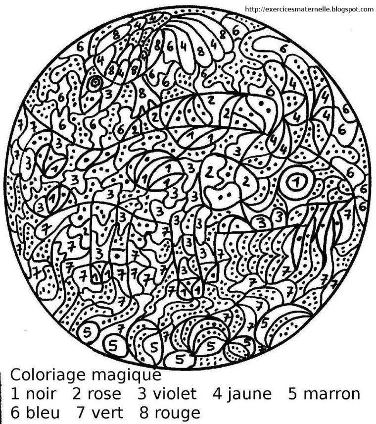 Maternelle: Coloriage Magique | Color By Numbers, Mandala à Jeux Gratuit Coloriage