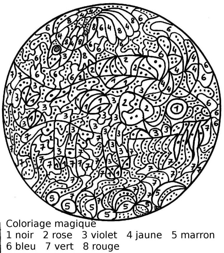 Maternelle: Coloriage Magique : Le Poisson Vache avec Coloriage Magique A Imprimer