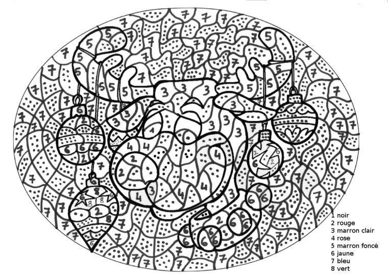 Maternelle: Coloriage Magique Maternelle : Un Renne De Noël pour Coloriages Magiques Noel