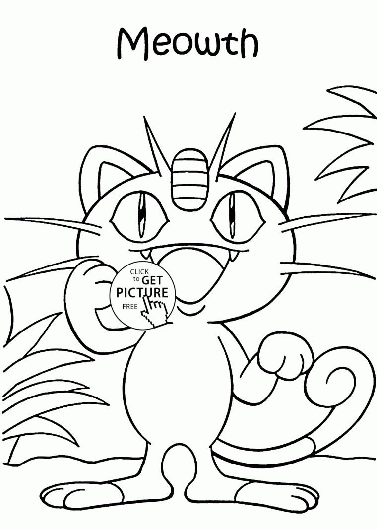 Meowth Pokemon Coloring Pages For Kids, Pokemon Characters concernant Pokemon Coloring Book Pokemon Jumbo
