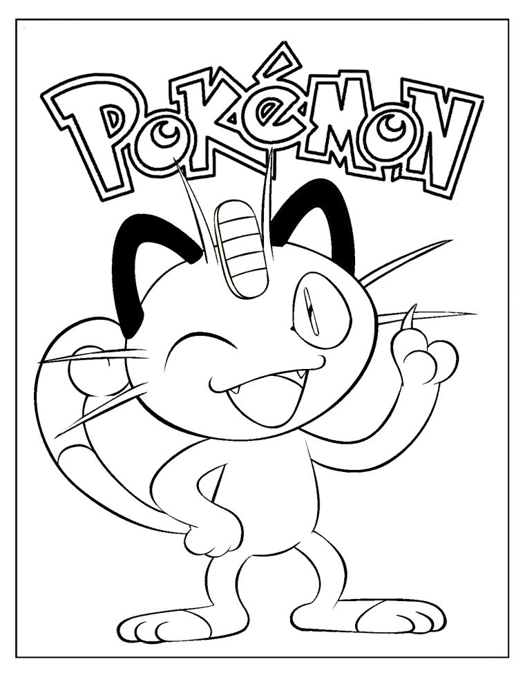 Meowth Pokemon Coloring Sheet | Pokemon Coloring Sheets intérieur Coloriage Pok?Mon Sucreine