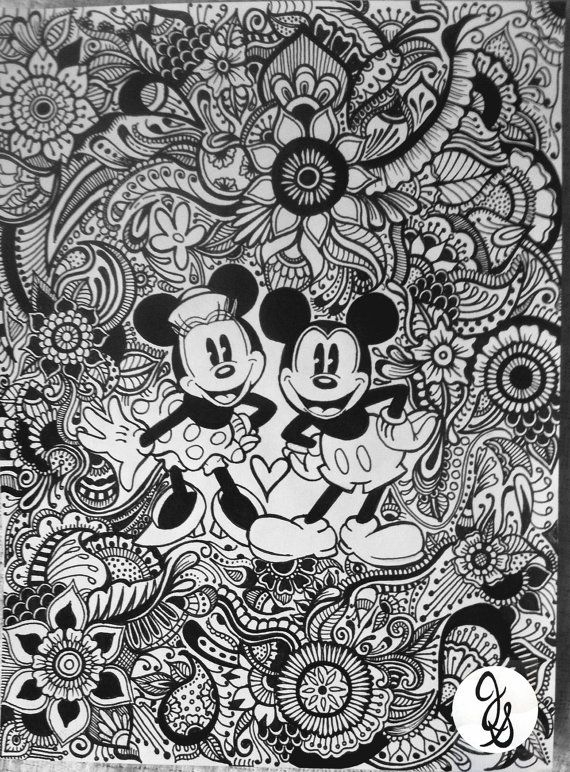 Mickey And Minnie Design | Mandalas Disney, Dibujos Para pour Coloriage Mandala Disney A Imprimer