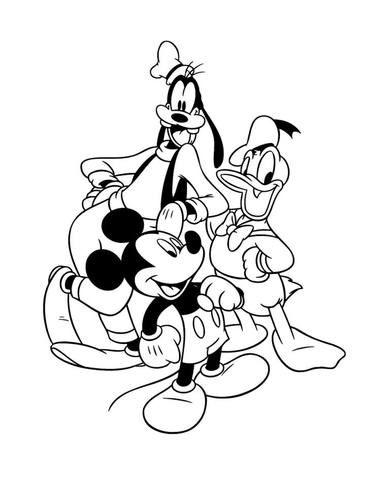 Mickey Donald Dingo – Coloriage Mickey Et Ses Amis pour Dessin À Colorier Mickey
