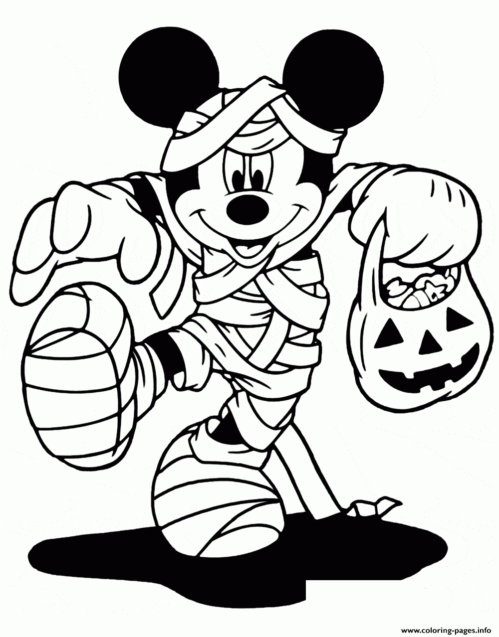 Mickey Mouse As A Mummy Disney Halloween Coloring Pages destiné Coloriage Mickey