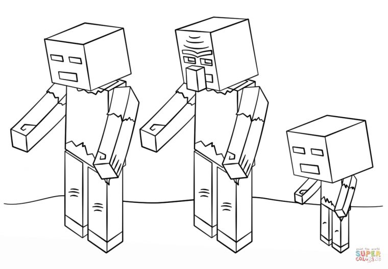 Minecraft Zombies Coloring Page | Free Printable Coloring intérieur Coloriage Minecraft