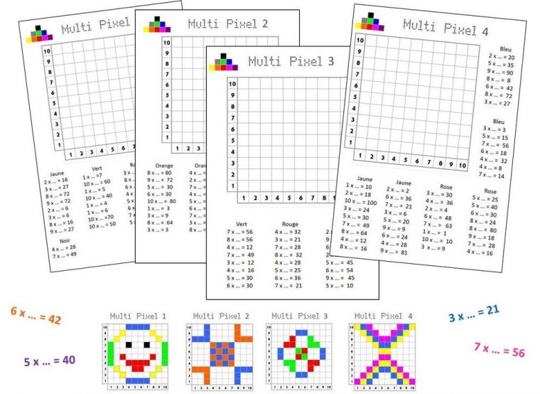 Multi Pixels 1 | Jeu Multiplication, Jeux Mathématiques concernant Exercice Table De Multiplication À Imprimer