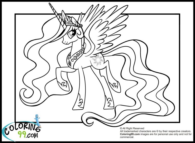 My Little Pony Princess Celestia Coloring Pages | Team Colors destiné My Little Pony A Imprimer