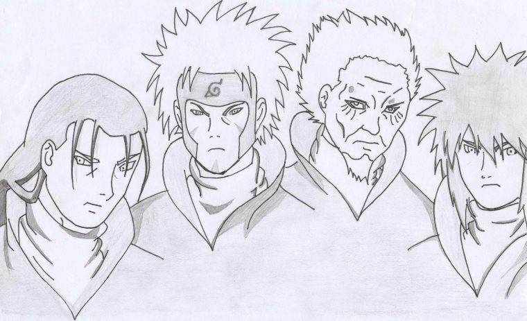 Naruto – The Way Of Naruto – Les 4 Hokage De Gokuxnaruto dedans Dessin De Na Ruto A In Primer
