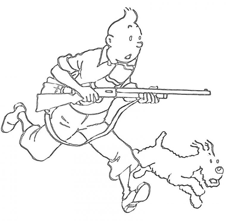 Nerf Gun Coloring Pages - Coloring Home destiné Coloriage Tintin Et Milou