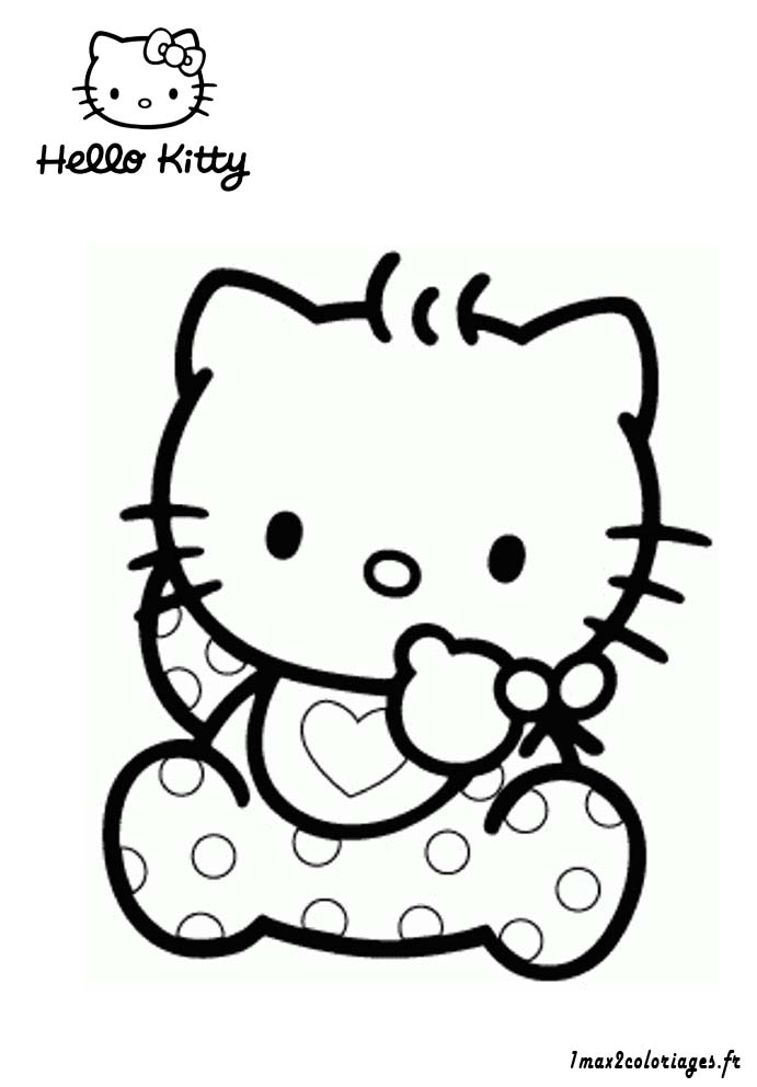 Dessin A Imprimer Hello Kitty - GreatestColoringBook.com