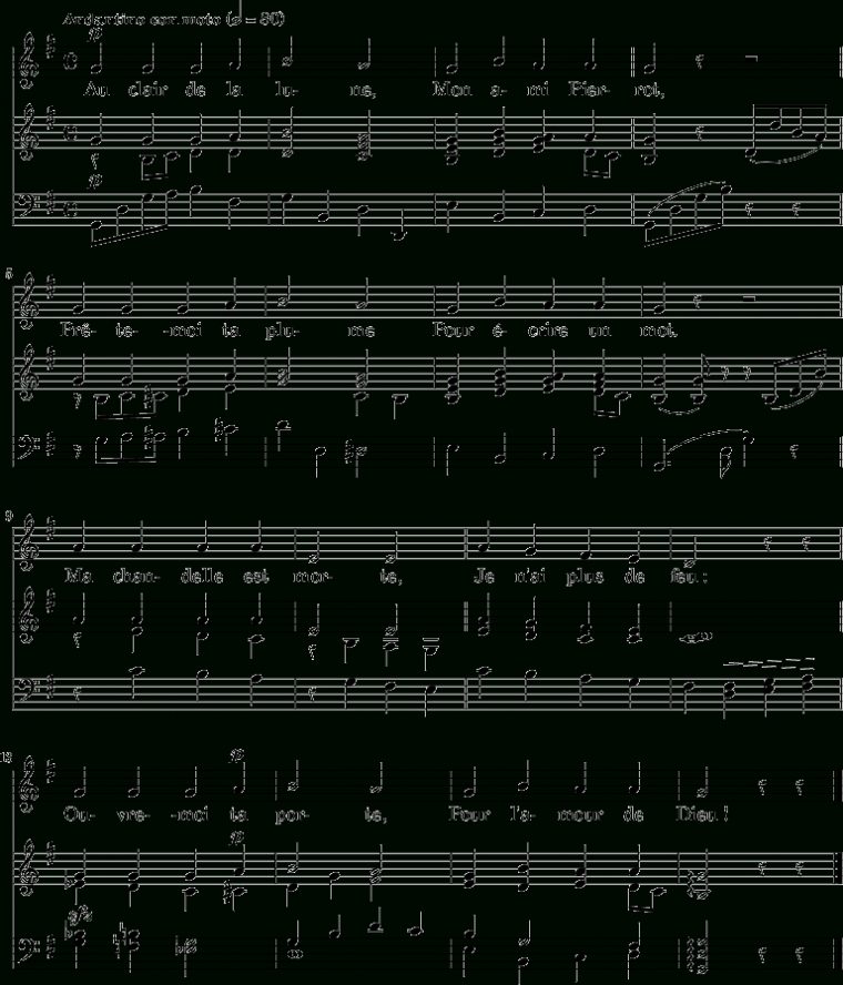 Page:weckerlin – Chansons Et Rondes Enfantines, Garnier à Lyrics Au Clair De La Lune