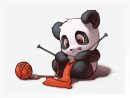 Panda Manga Tricotant. Trop Mignon! | Panda Dessin à Dessin D Animaux Trop Mignon