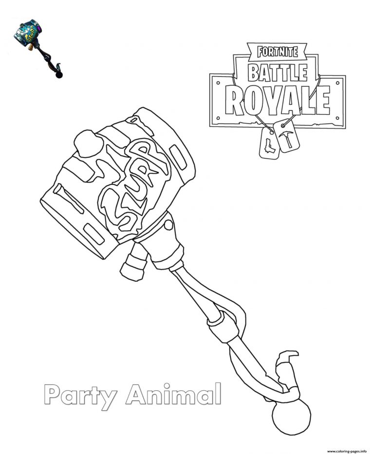 Party Animal Fortnite Coloring Pages Printable concernant Coloriage De Fortnite