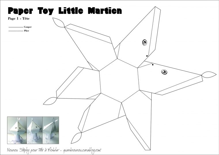 Patron Du Paper Toy Martien 2/2 encequiconcerne Patron+Maison+Papier+A+Imprimer