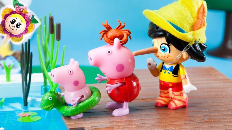 Peppa Pig Et George: Mais Que Fait Pinocchio À La Piscine encequiconcerne Jeux De Peppa Pig A La Piscine