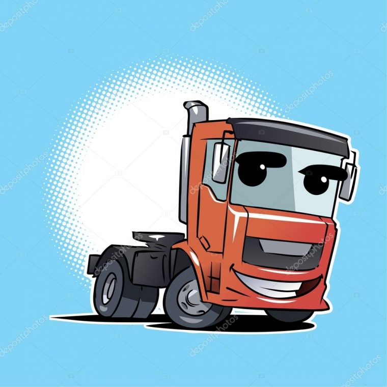 Personnage De Dessin Animé Camion Tracteur Remorque concernant Dessin Animé Camion Grue