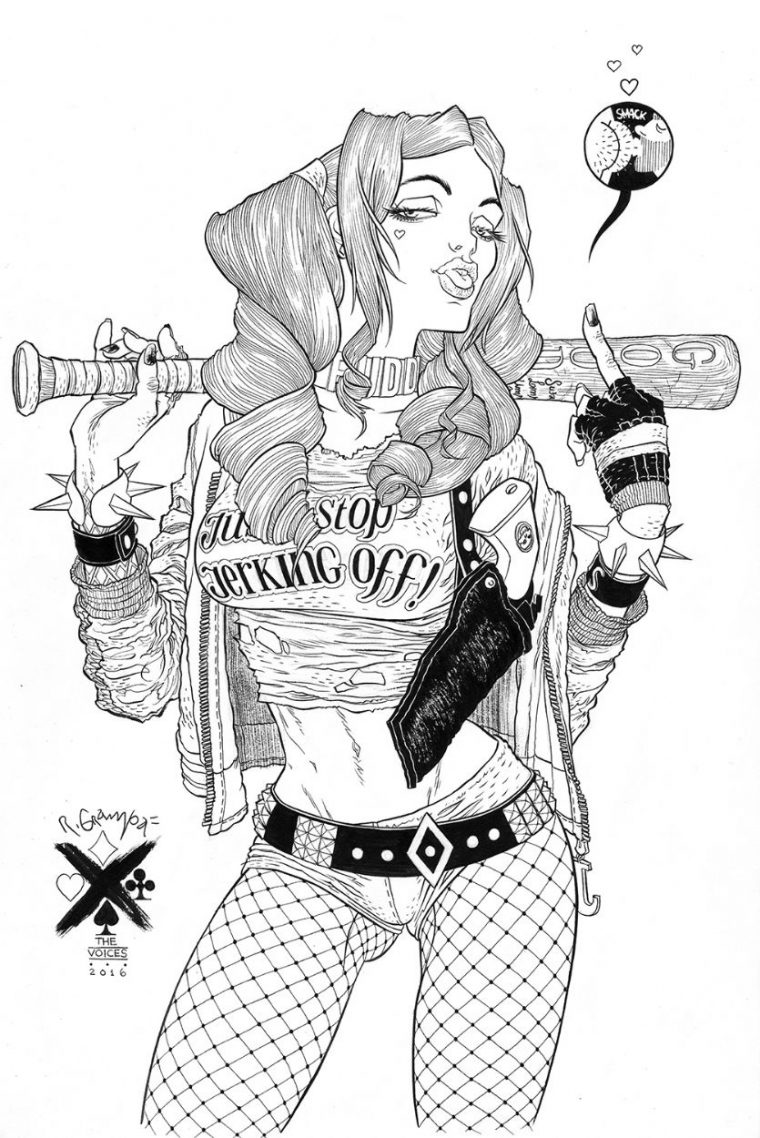 Pin Em Rafael Grampa avec Coloriage Harley Quinn Suicid Squad