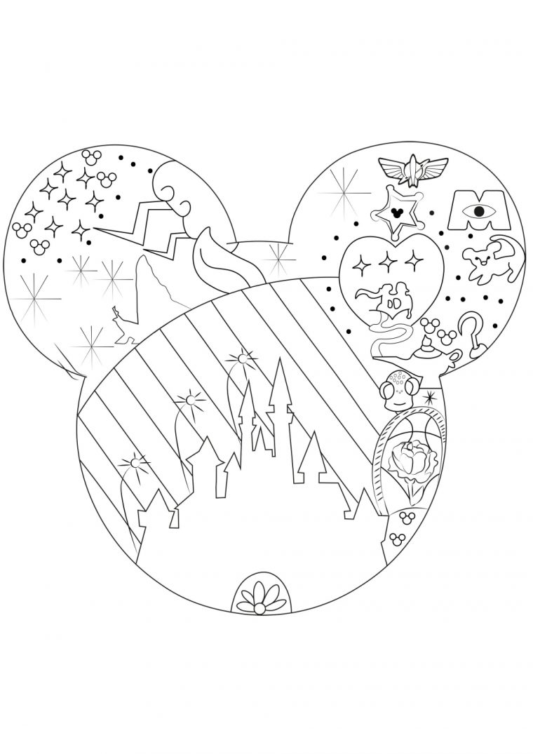 Pin Op Coloriage avec Coloriage Tete Mickey