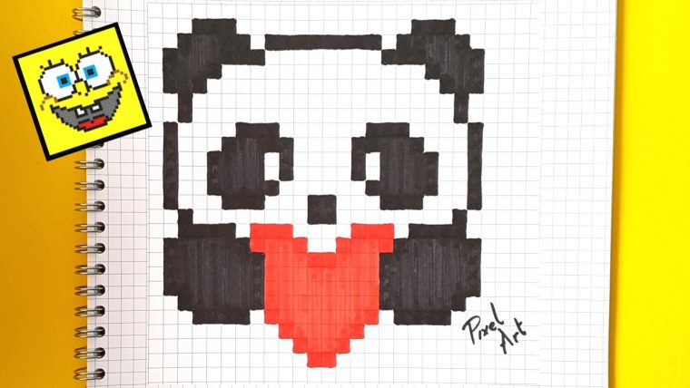 Pixel Art Comment Dessiner Un Panda Kawaii Pas A Pas concernant Modele Pixel Art A Imprimer