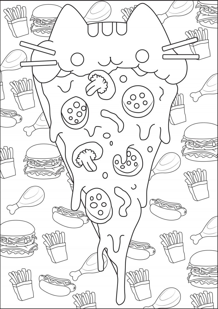 Pizza Pusheen – Coloriage Pusheen – Coloriages Pour Enfants pour Coloriage
