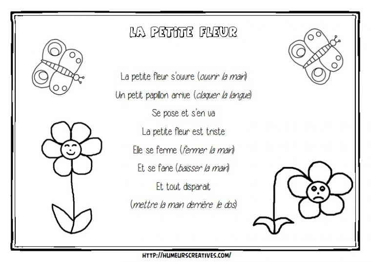 Poesie Bonjour Petite Fleur intérieur Comptine Papillon Poesie Bonjour Petite Fleur intérieur Comptine Papillon