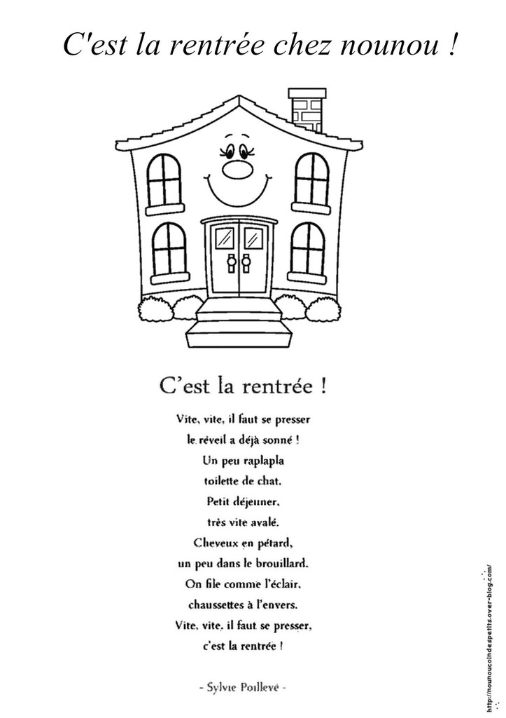 Poesie Ca Y Est C'Est La Rentree destiné Chant Rentr?E Grande Section