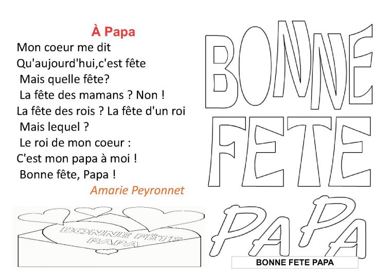 Poesie Fete Des Peres concernant Poeme Pour Papa