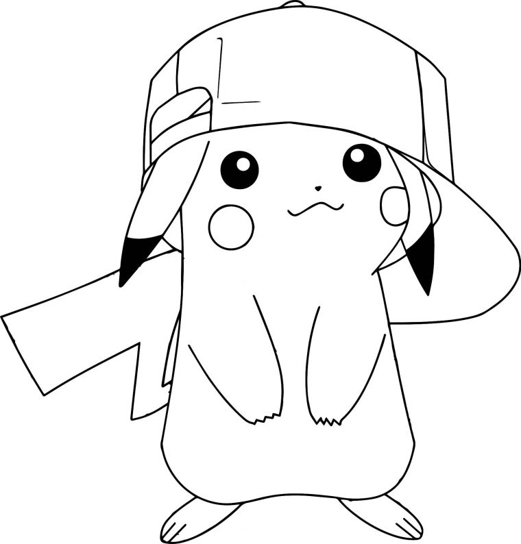 Pokemon Coloring Pages Pikachu Wearing Hat | Pikachu concernant Coloriage Pikachu Pokemon Coloring Pages Pikachu Wearing Hat | Pikachu concernant Coloriage Pikachu