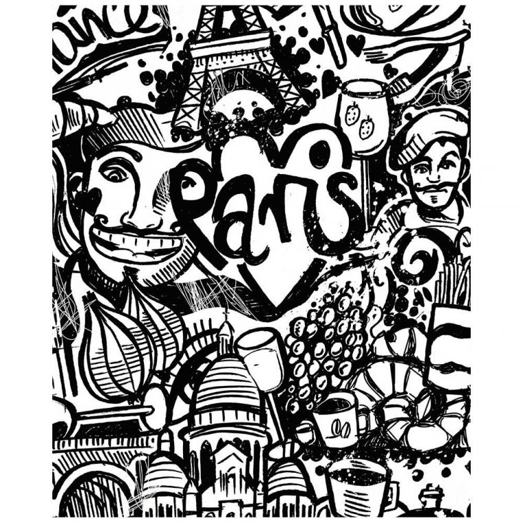 Poster Géant À Colorier Pour Enfant Paris Tag pour Coloriage Tag Graffiti