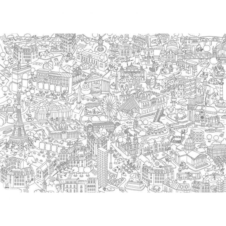 Poster Géant Paris À Colorier - 100 X 70 Cm Omy Pour Fille serapportantà Coloriage Poster Poster Géant Paris À Colorier - 100 X 70 Cm Omy Pour Fille serapportantà Coloriage Poster