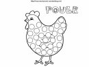 Poules Pour Gommettes À Colorier Et En Couleur. concernant Coloriage Poule De Pâques À Imprimer Gratuit