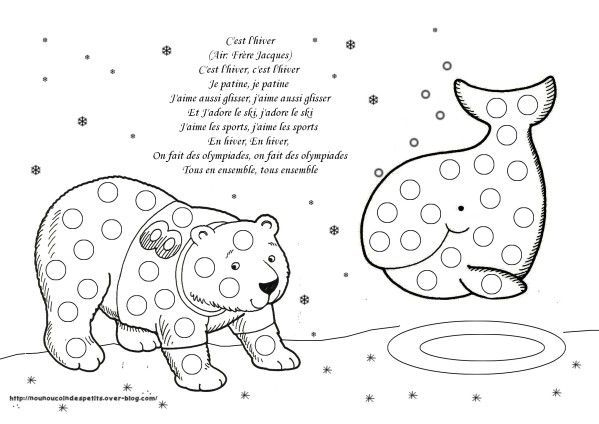 Pour L'Hiver | Animaux Polaires, Oursons Polaires Et Animaux à Coloriage Gommette À Imprimer Gratuitement Pour L'Hiver | Animaux Polaires, Oursons Polaires Et Animaux à Coloriage Gommette À Imprimer Gratuitement