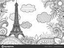 Primavera Em Paris — Vetores De Stock © Somjaicindy@Gmail à Tour Eiffel À Imprimer