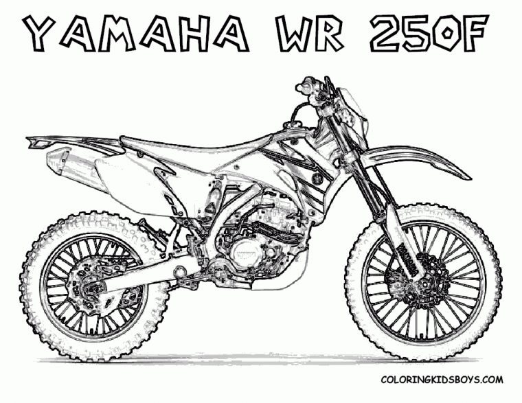 Print Out Coloring Pages | Yamaha Wr250F Dirt Bike For serapportantà Coloriage De Moto Cross