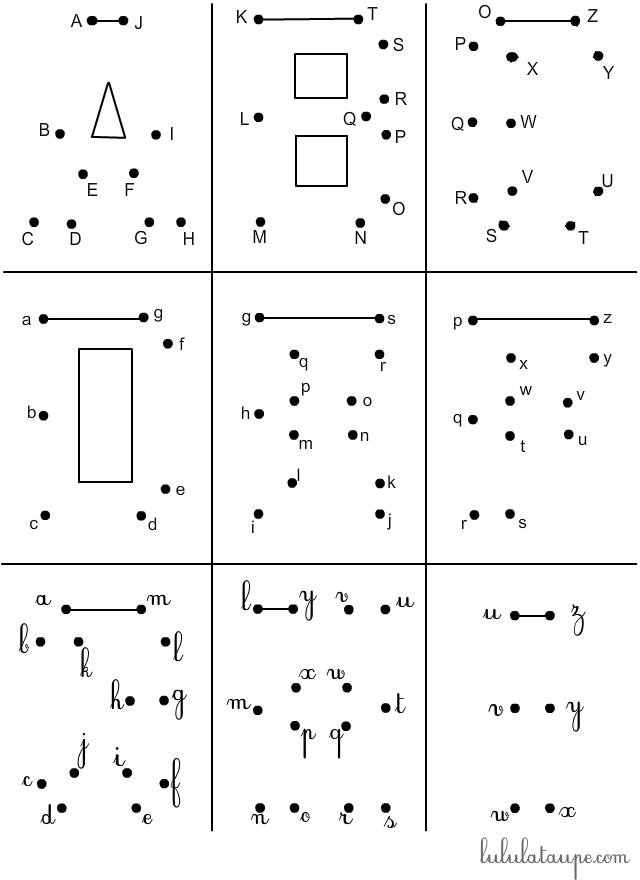 Relier Les Points, Lettres Alphabétiques Cursives Et concernant Papillon Alphabet Point ? Relier Coloring
