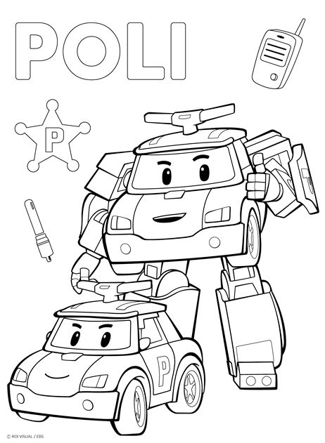 Robocar Poli Coloring Page Printable - 2020 | 색칠 활동, 색칠공부 à Robocar Poli Coloriage A Imprimer