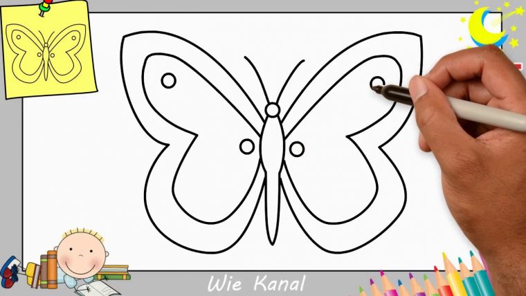 Schmetterling Zeichnen Lernen Einfach Schritt Für Schritt avec Dessin Petit Papillon