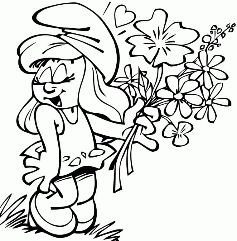 Schtroumpfette 6 – Coloriage Schtroumpfs – Coloriages Pour serapportantà Coloriage Pour Enfant