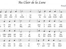 Songs With Whole Notes - Beth'S Notes avec Au Clair De La Lune Paroles