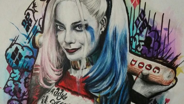 Speed Drawing: Harley Quinn (Margot Robbie) -Suicide Squad concernant Coloriage Harley Quinn Suicid Squad