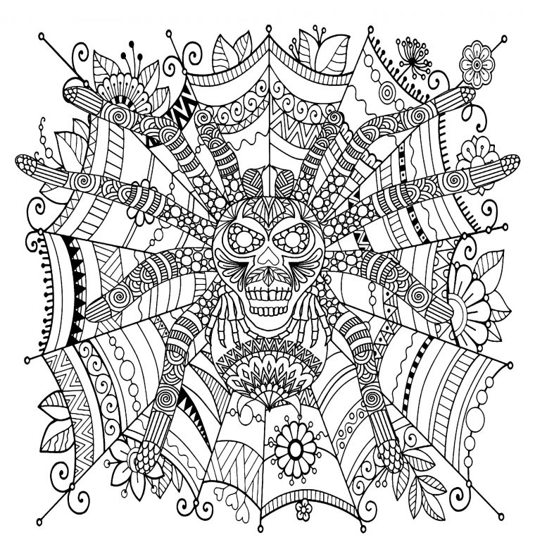 Spider Mandala – M&Alas Adult Coloring Pages concernant Coloriages