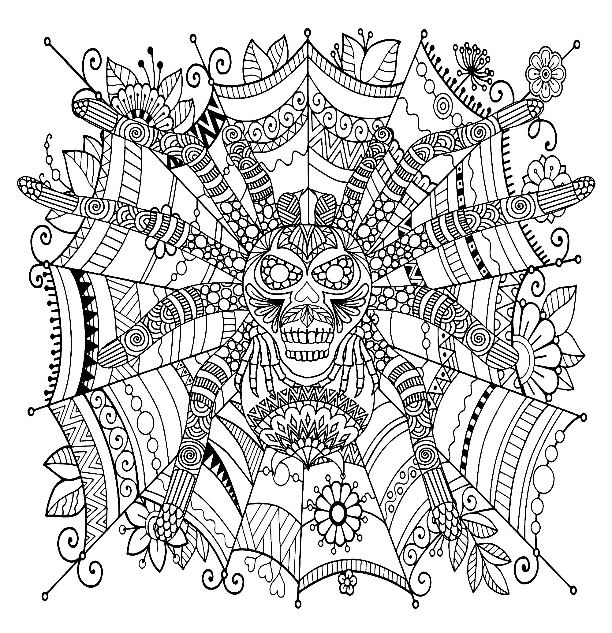 Spider Mandala - M&amp;Alas Adult Coloring Pages dedans Coloriage Mandala Gratuit