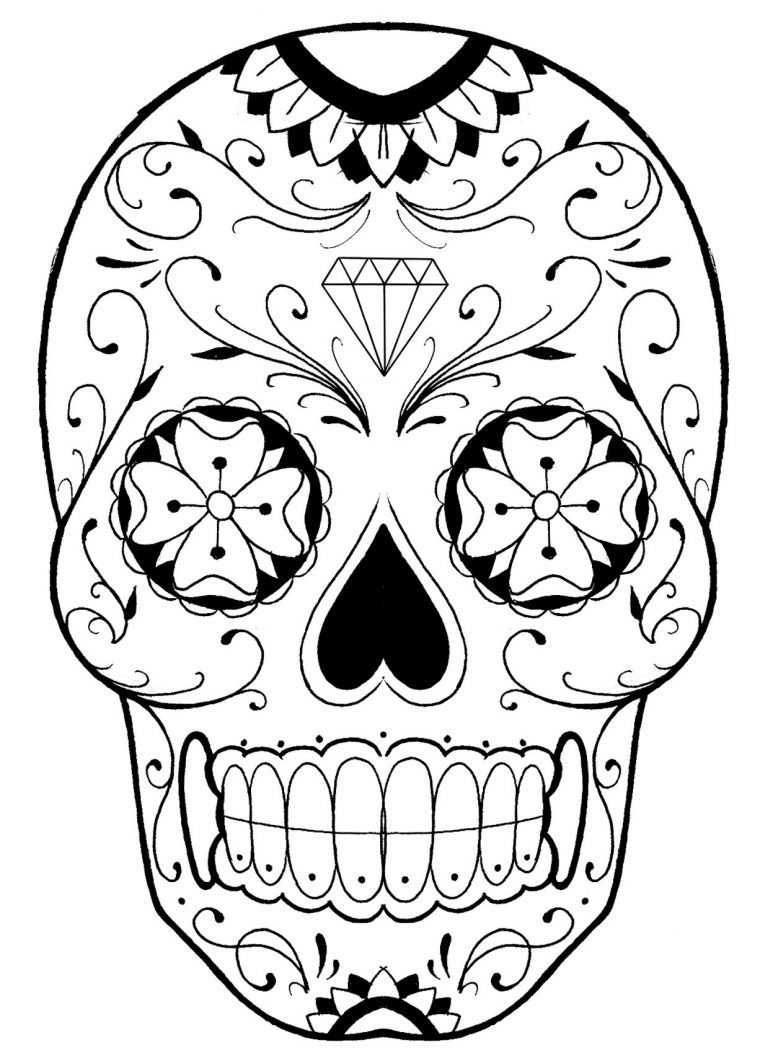 Sugar Skull | Coloriage Tête De Mort, Coloriage Halloween pour Tete De Mort A Colorier