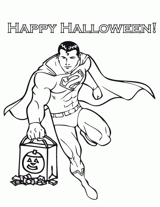 Superman Trick Or Treat Coloring Page | H &amp; M Coloring Pages serapportantà Trick Or Treat Coloring Book: Trick Or