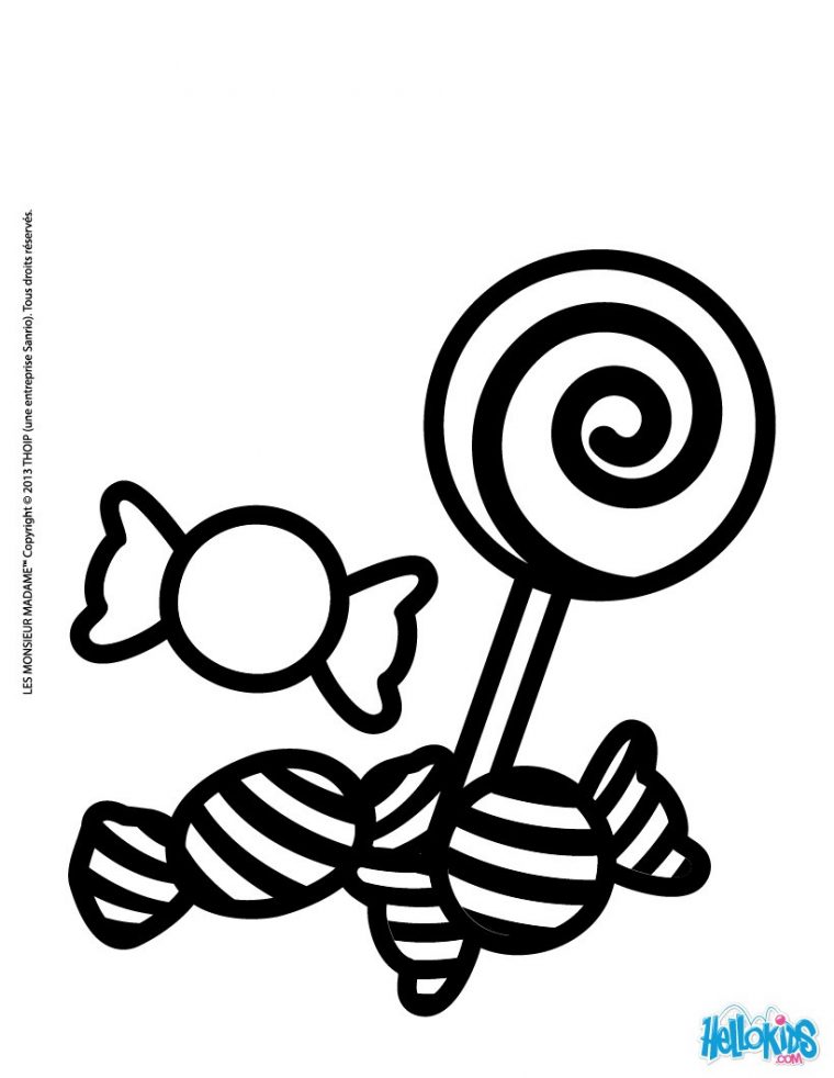 Sweets And Candies Coloring Pages – Hellokids serapportantà Coloriage Bonbons