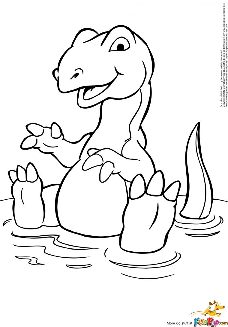 T-Rex Swimming $0.00 | Coloriage Dinosaure, Coloriage destiné Dessin À Colorier Dinosaure