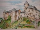 Tableau (Aquarelle) &quot;Chateau Du Moyen-Âge&quot; Par L'Artiste dedans Dessin Chateau Moyen Age