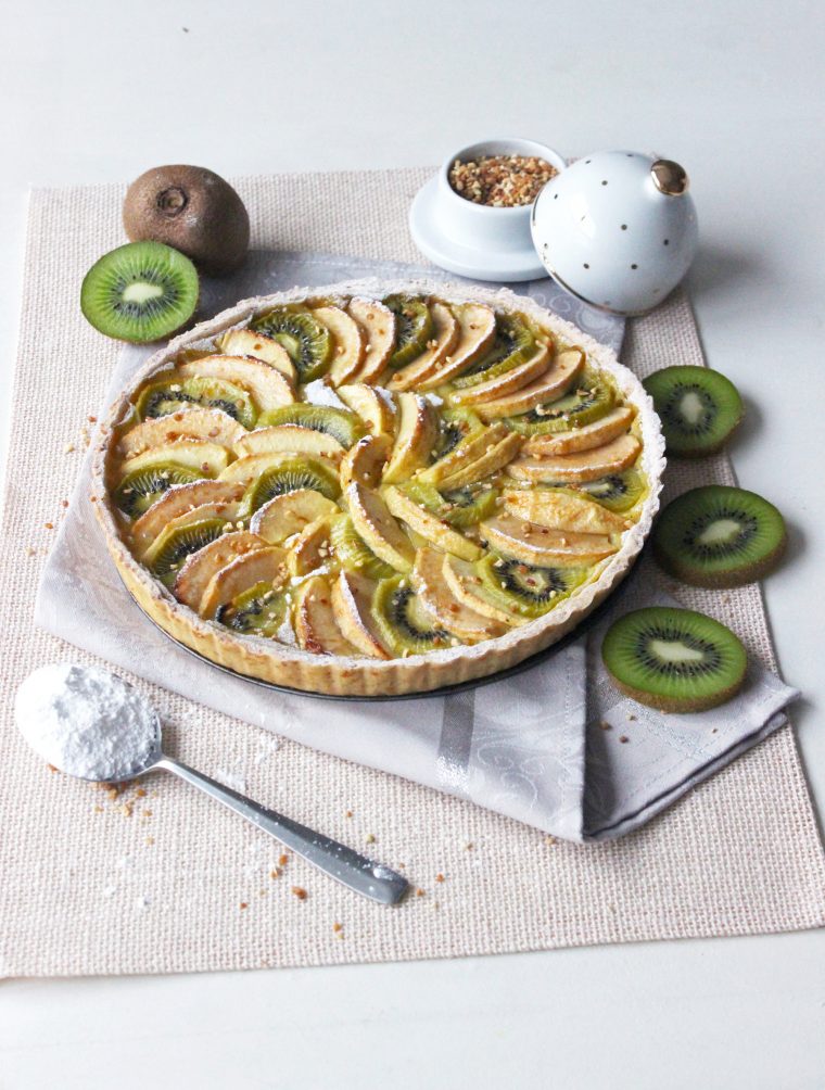 Tarte Végane Aux Pommes, Kiwis Et Crème Pâtissière – Le pour Tarte Pomme Banane Kiwi