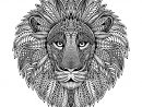 Tete De Lion Style Mandala - Lions - Coloriages Difficiles avec Coloriage Styl? ? Imprimer